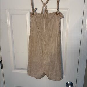 RVCA Tan Striped Jumpsuit